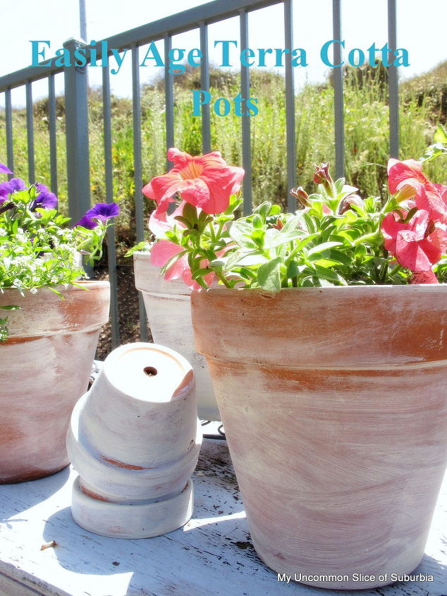 how to easily age terra cotta pots, crafts, gardening, Easily age your terra cotta pots resulting in a beautiful aged patina