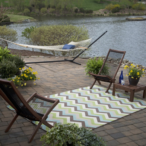 create outdoor bliss in 3 steps, decks, flooring, outdoor living, Herringbone Ginko Indoor Outdoor Rug