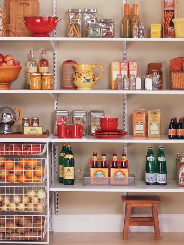 diy pantry, closet, diy, storage ideas, I found this photo on HGTVRemodel s website While this look is clean I want to steer away from the metal rails to hold the shelving