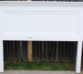 classic one panel old door headboard for a king size bed, bedroom ideas, painted furniture, repurposing upcycling