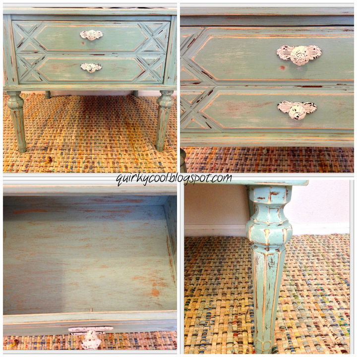beach cottage inspired side table, painted furniture, shabby chic, The details