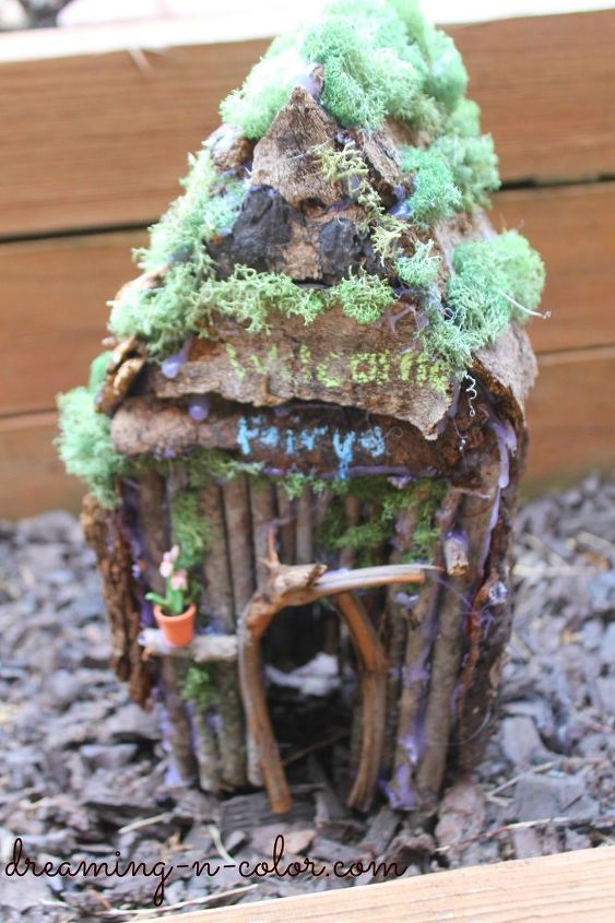 create a fairy garden, gardening, You can build them from twigs laying around the yard