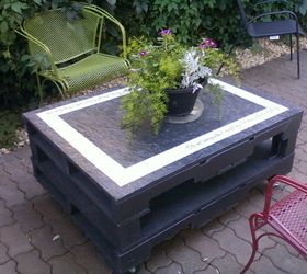 outdoor pallet table, diy, outdoor furniture, painted furniture, pallet, repurposing upcycling, Pallet Table