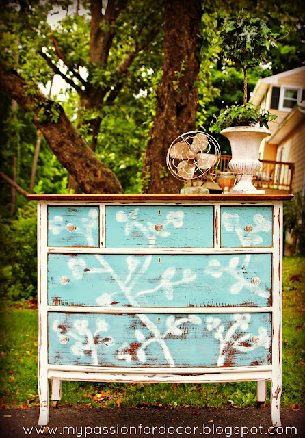 cherry blossom dresser, bedroom ideas, chalk paint, painted furniture, Chalk Paint by Annie Sloan in Provence and Old White