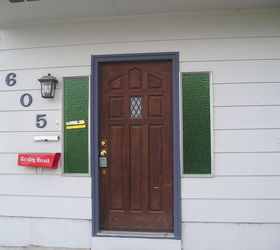 is there a way to paint colored windows, This is my ugly front entry The photo was taken prior to me purchasing the house