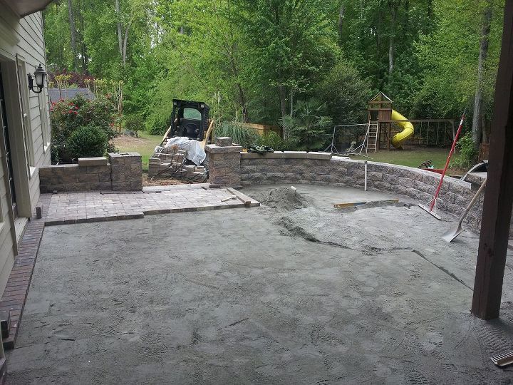 back yard patio challenge, concrete masonry, decks, outdoor living, patio, work in progress