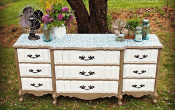 French Provincial Dresser Updated With Paint And Stencil