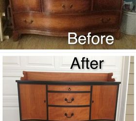 beautiful buffet befor and after, painted furniture