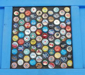 give dad the coolest father s day gift, diy, how to, outdoor living, I grouted some bottle caps into the front panel I love how it turned out