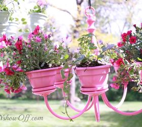 diy chandelier planter, flowers, gardening, repurposing upcycling, chandelier planter