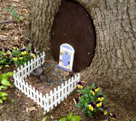 diy fairy door, crafts, This is the finished product We added the fence and plants to the Fairy House front yard