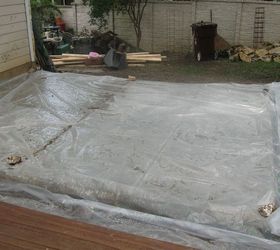 building a backyard shed shop, Curing the cement