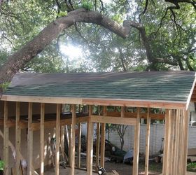 building a backyard shed shop, More roofing