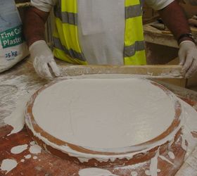 how to make a ceiling rose, Once it is poured it can be ruled off to produce a flat and true surface that can be fixed to a ceiling once set and dried