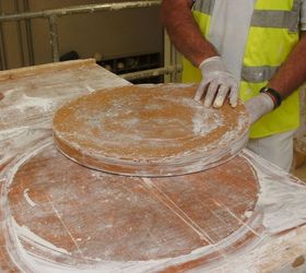 how to make a ceiling rose, The flood mould is now turned over and removed from the plaster cast