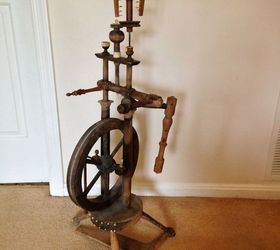 antique spinning wheel, painted furniture, Help identify