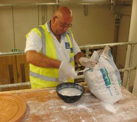 how to make a plaster panel mould, Casting plaster is mixed in a mixing bowl