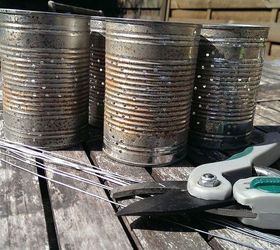 make something for nothing how to re purpose your old soup tins, crafts, outdoor living, Add wire handles