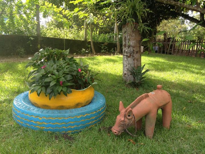 recycled tires, gardening, repurposing upcycling