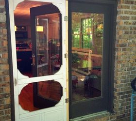 personalize your screen door with a custom stencil, Screen door before painting and stenciling