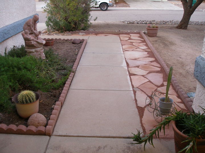 sand stone walk way, Finished walkway with red decomposed grant