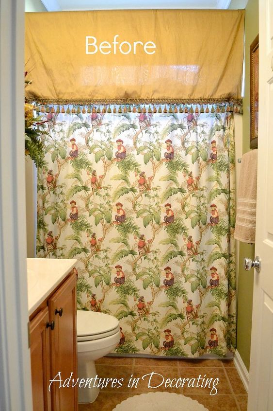 son s revamped bathroom, bathroom ideas, home decor, BEFORE Time to send the monkeys back to the jungle