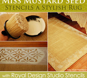 how to stencil transforming indoor rugs with stencils, flooring, painting, Stenciling a Stylish Rug with Royal Design Studio Stencils
