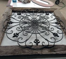 wall decor, home decor, pallet, repurposing upcycling, Wrought iron frame