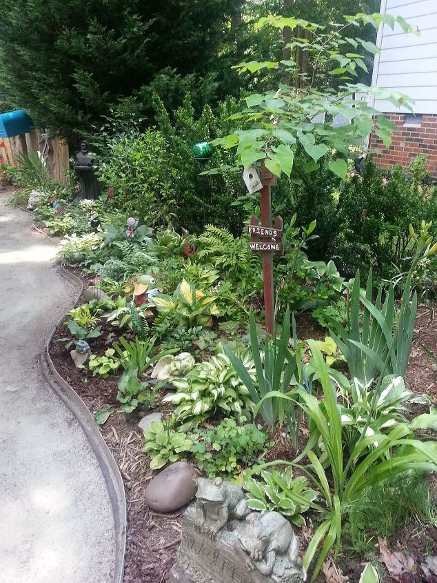 side yard beauty, gardening, landscape, 75 shade with a couple hours of sun As in nature my beds do not reflect the stiffness of most gardeners random and whimsy