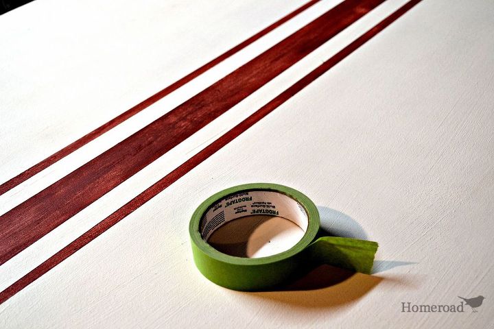 mesa plegable para el cuarto de lavado a rayas grain sack, Las rayas quedaron perfectas con la cinta adhesiva Frog Tape