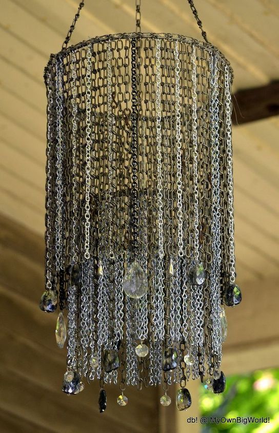 the chaindelier, lighting, repurposing upcycling, But that is okay as I think the new chain brings more shine to the piece