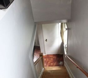q reno complete inside and out i have a blank empty stair well help, home decor, stairs