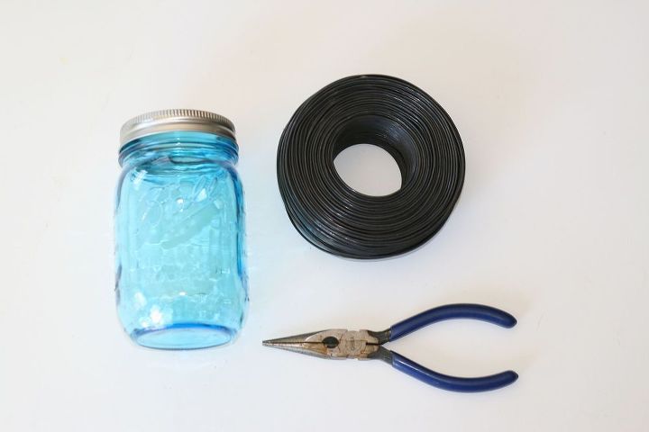 diy mason jar solar lights, crafts, mason jars, repurposing upcycling, First gather your supplies I purchased my solar lights at WalMart the bailing wire at Home Depot and the Ball jars through Amazon com Just use a Classico Tomato Sauce Jar instead