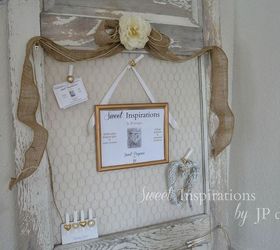 shabby glam chippy old door with white burlap painted chicken wire, crafts, doors, home decor, repurposing upcycling