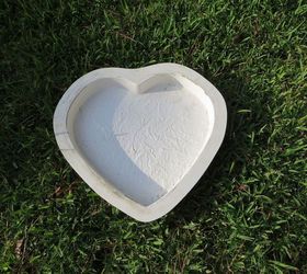 fun homemade stepping stones, crafts, outdoor living, Heart mold