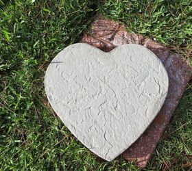 fun homemade stepping stones, crafts, outdoor living, Unpainted concrete heart