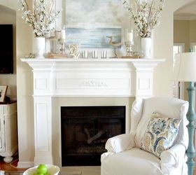 tweaks in our summer great room, home decor, living room ideas, Our nautical mantel will sooooon transition to our Fall mantel summer is going by way too fast