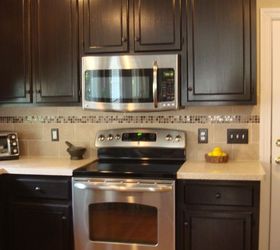 painted and glazed kitchen cabinets, home decor, kitchen cabinets, kitchen design, painting, After