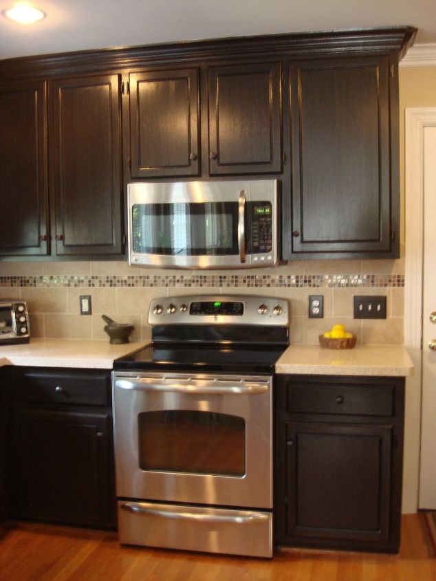 painted and glazed kitchen cabinets, home decor, kitchen cabinets, kitchen design, painting, After