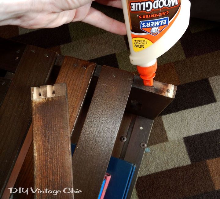 quick fix for a broken crate slat, diy, painted furniture, woodworking projects