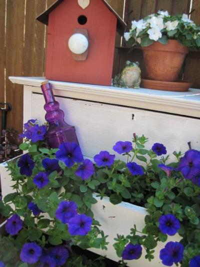 jeanie s garden dresser drawers, crafts, flowers, gardening, outdoor living, repurposing upcycling