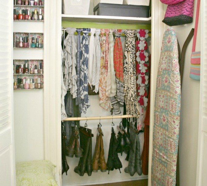 s 13 incredibly useful tension rod ideas you haven t seen yet, crafts, organizing, repurposing upcycling, Create custom storage in your closet