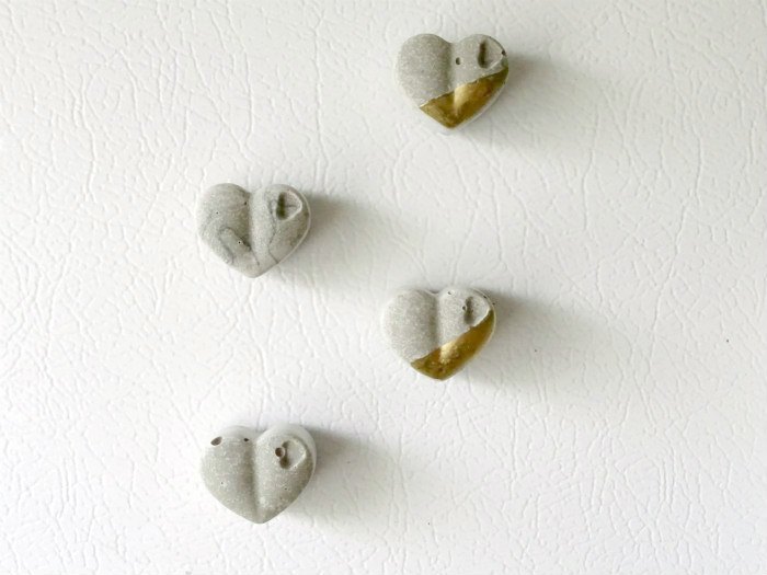imanes de cemento con forma de corazn