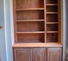 finishing unfinished bookshelves, painting, shelving ideas, woodworking projects, Before of book shelves