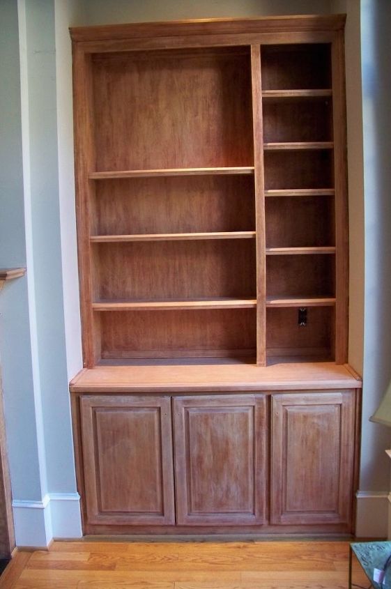 finishing unfinished bookshelves, painting, shelving ideas, woodworking projects, Before of book shelves