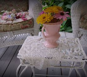 my summer porch and blooms, curb appeal, gardening, outdoor living, porches, A little iron table on my porch