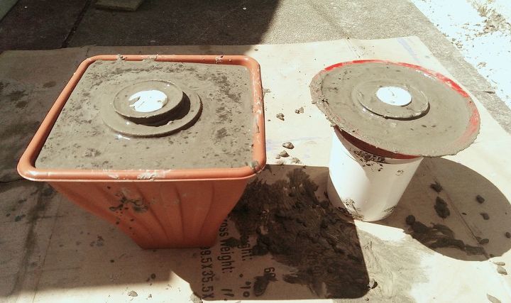 vasos de concreto e cimento diy e castiais, fixa o de cimento em moldes