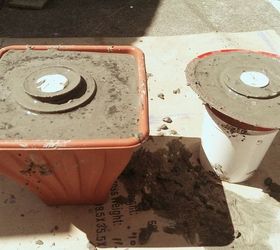 diy concrete and cement planters and candle holders, concrete setting in moulds