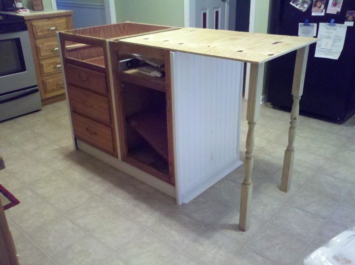Old Base Cabinets Repurposed to Kitchen Island | Hometalk