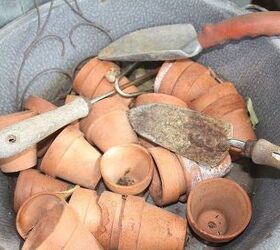 a short tour of my garden shed, gardening, outdoor living, repurposing upcycling, Tiny pots I know I will find a use for these until then I like looking at them Terra cotta a very favorite color of mine